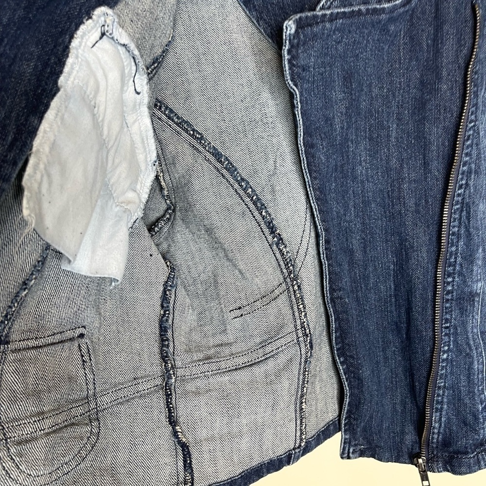 Elle denim short moto long sleeve zipper jacket - Picture 10 of 11